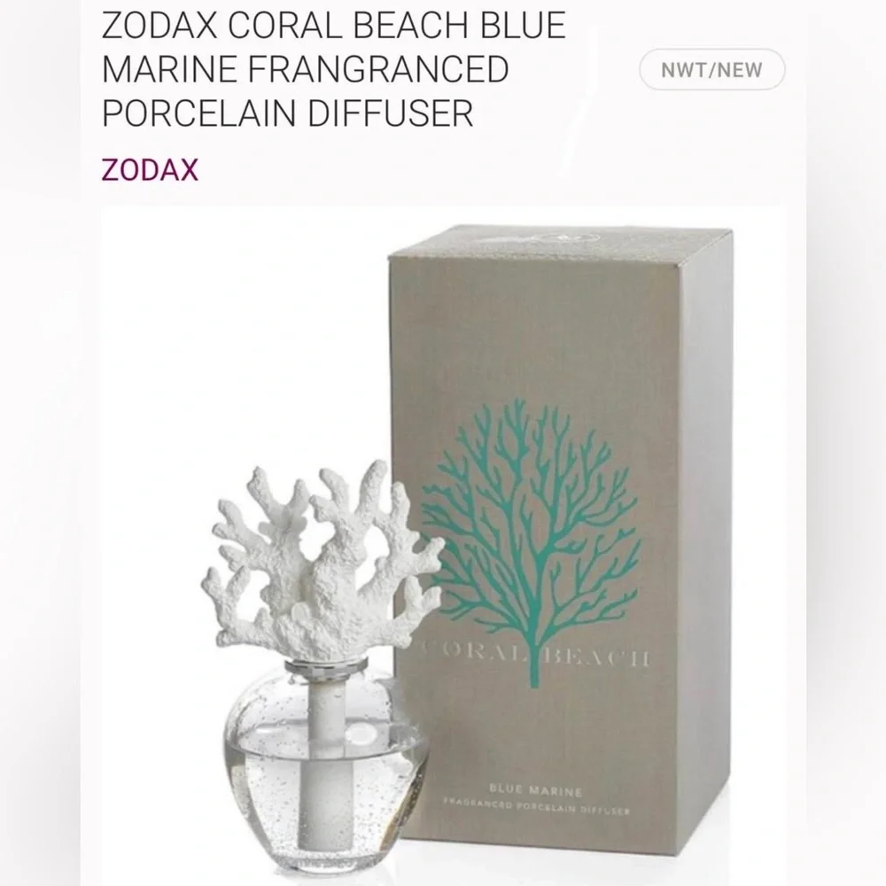 ZODAX CORAL BEACH BLUE MARINE FRANGRANCED PORCELAIN DIFFUSER